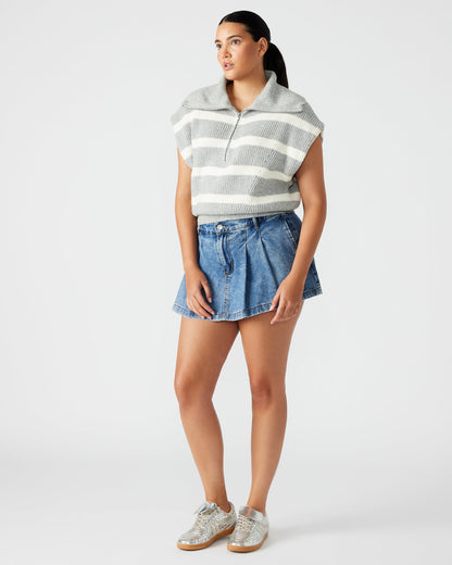 EASTON Sweater Grey | Sleeveless Hooded Sweater - Steve Madden