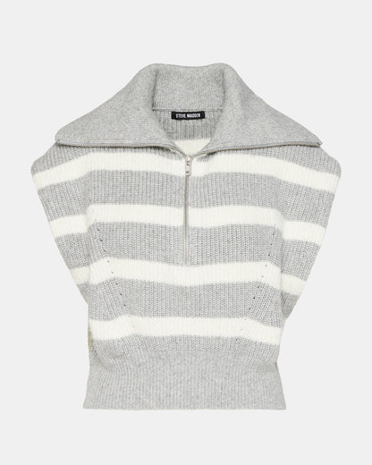 EASTON Sweater Grey | Sleeveless Hooded Sweater - Steve Madden