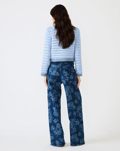 JAXON Rose Frost Wide-Leg Denim Floral Print Women's Jeans - Steve Madden