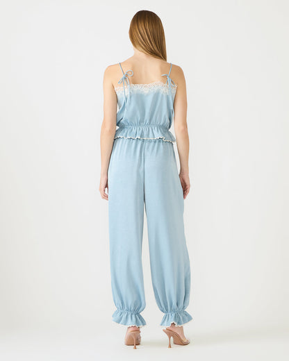 ROAN Dusty Blue Tie-Front Parachute Women's Pants - Steve Madden