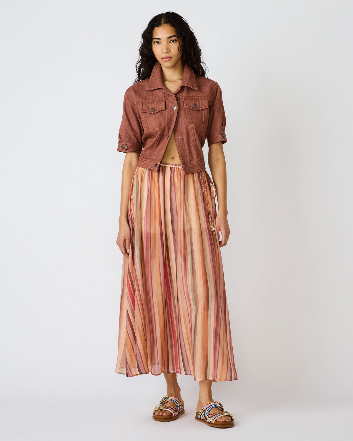 SHILLOH Stripe Detail Flowy Women's Maxi Skirt - Steve Madden