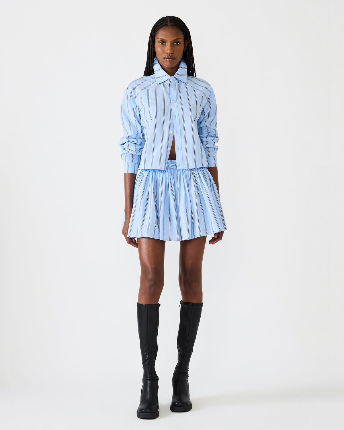 TYRIA Estate Blue Mini Tie-Front Women's Skirt - Steve Madden