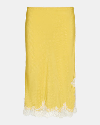 CINTHIA Golden Lime Lace Trime Women's Midi Skirt - Steve Madden