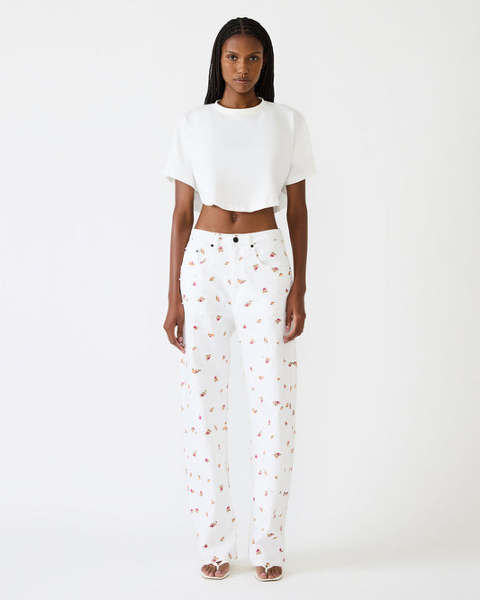 SYDNEE Floral Jean Wide-Leg Denim Multi-Colored Floral Print Women's Bottom - Steve Madden