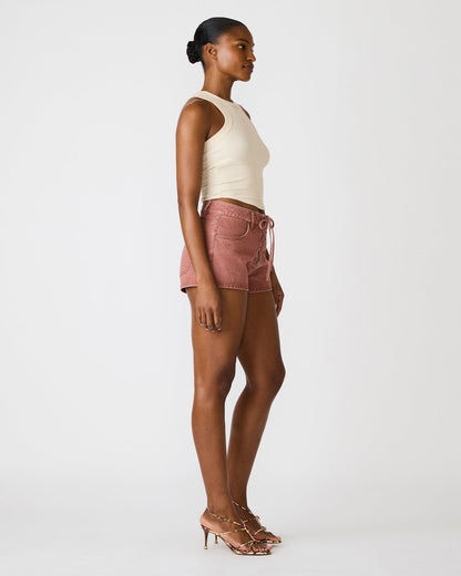 CALLISTO Rust Lace-Up Denim Women's Shorts - Steve Madden