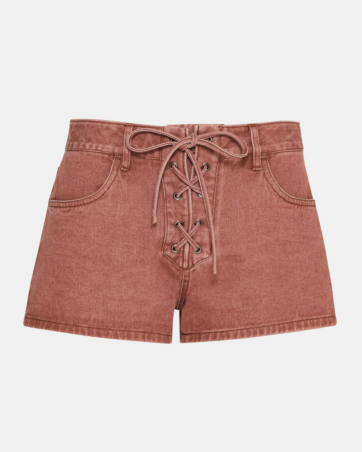 CALLISTO Rust Lace-Up Denim Women's Shorts - Steve Madden