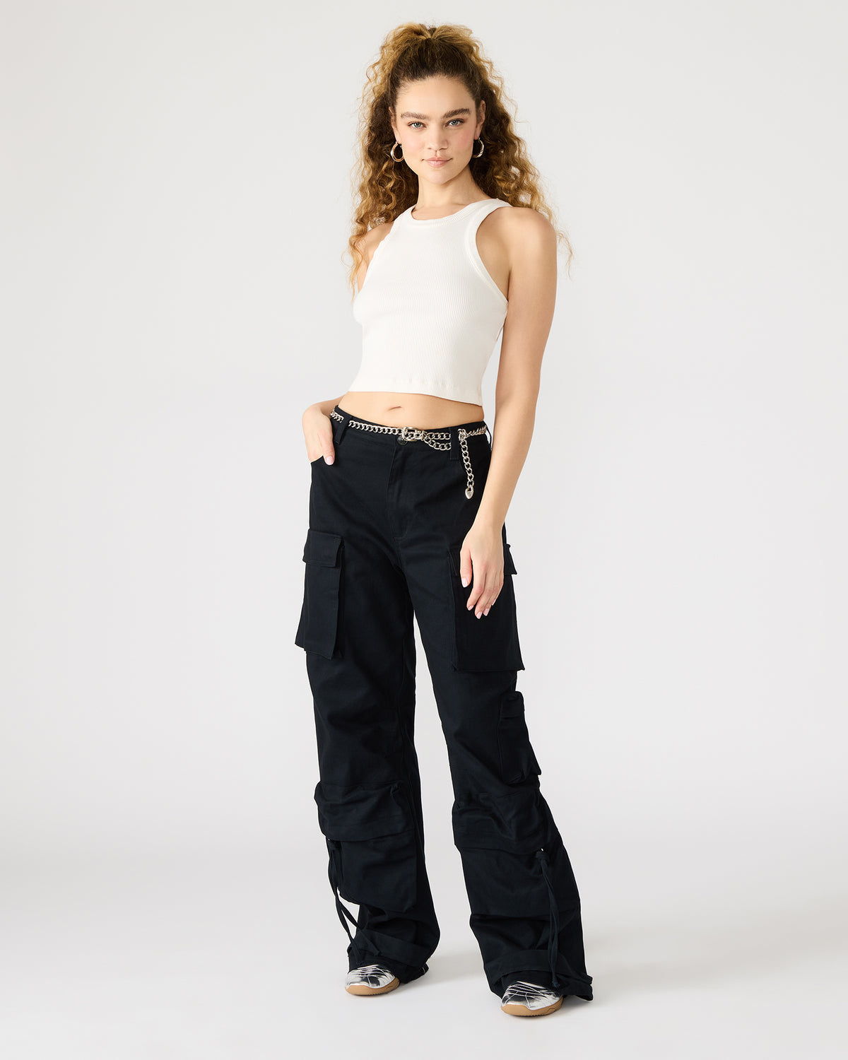 DUO Black Women's Utility Cargo Pants - Steve Madden