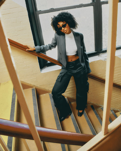 DUO Black Women's Utility Cargo Pants - Steve Madden