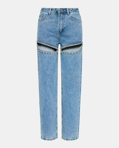 TAYLOR Jean Rhinestone Women's Cutout Jeans - Steve Madden