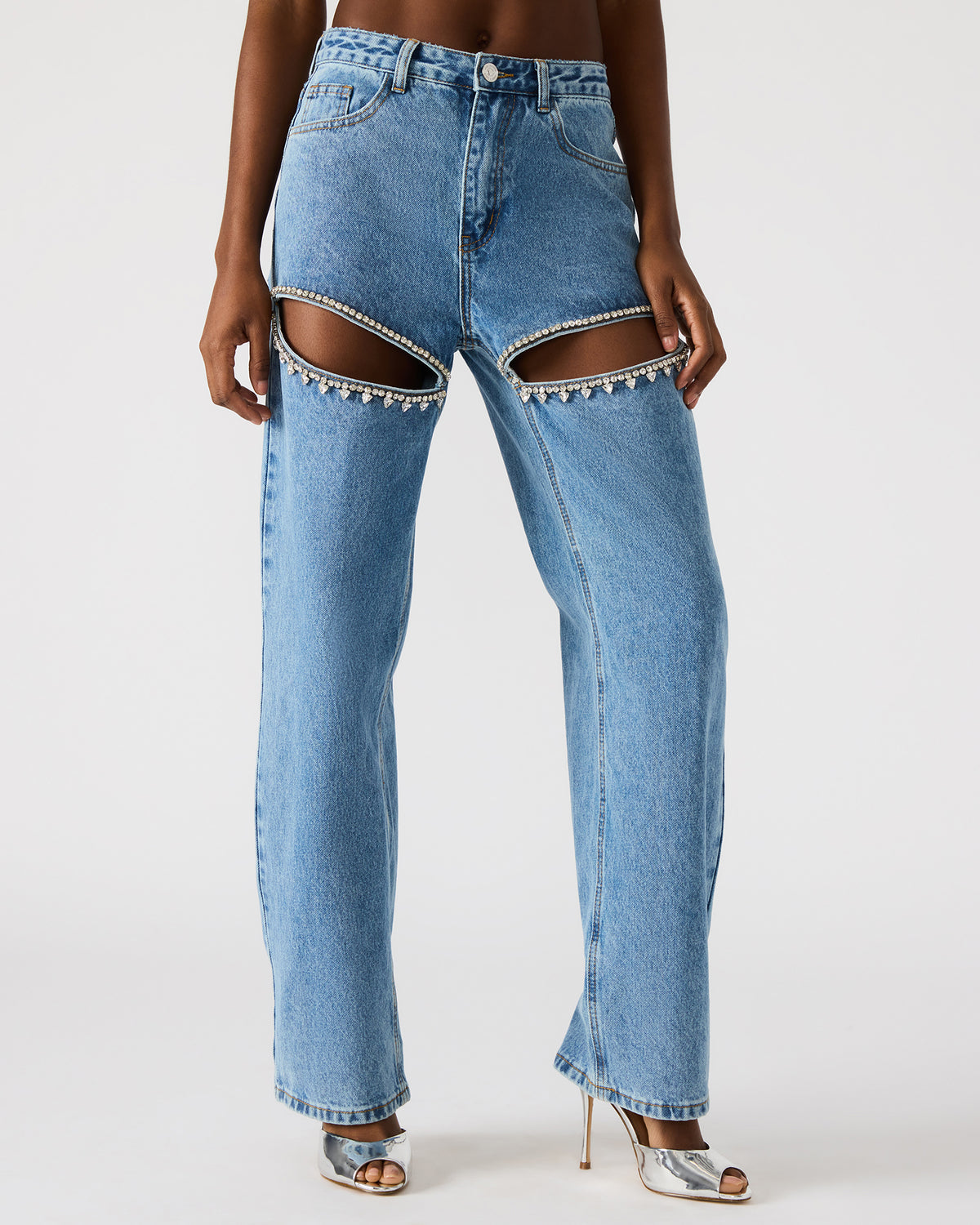 TAYLOR Jean Rhinestone Women's Cutout Jeans - Steve Madden