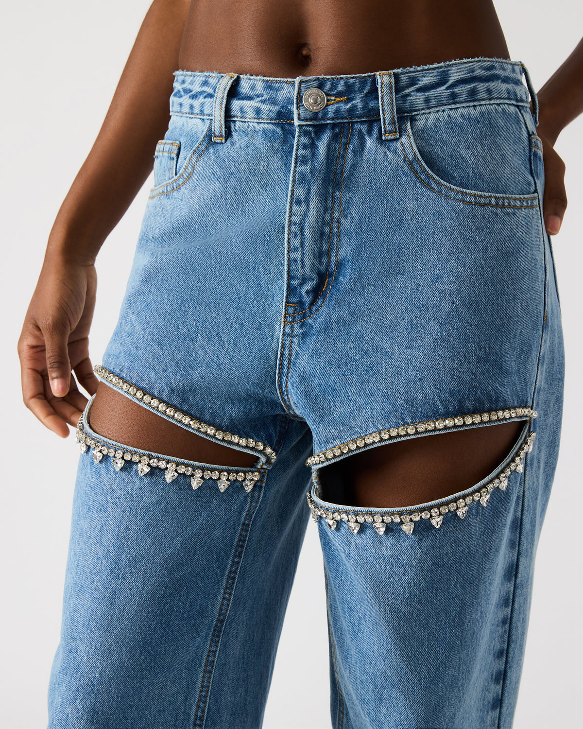 TAYLOR Jean Rhinestone Women's Cutout Jeans - Steve Madden