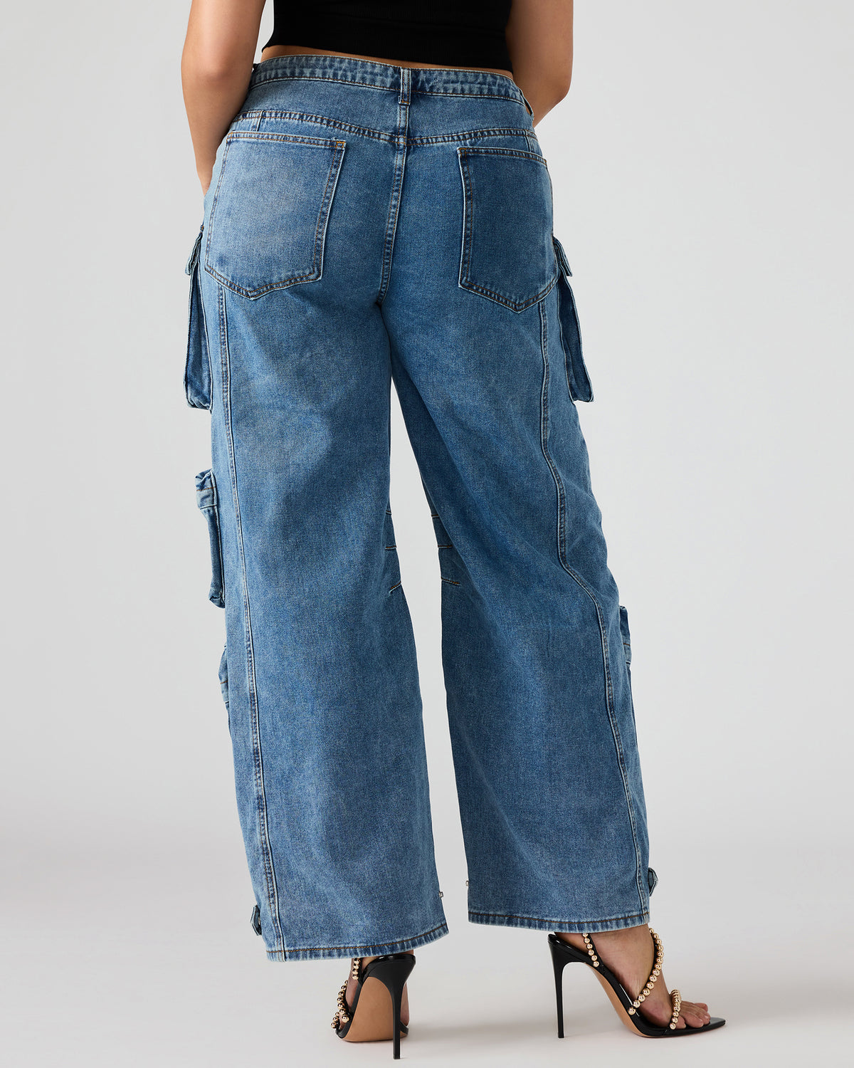 DUO Medium Denim Women's Utility Cargo Pants - Steve Madden