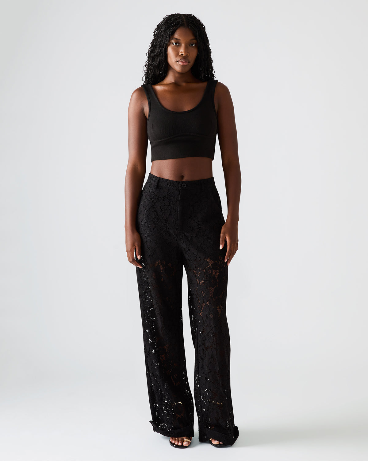 TRE Lace Black Mesh Barrel Low-Rise Women's Pant - Steve Madden