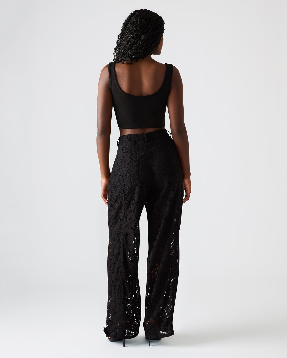 TRE Lace Black Mesh Barrel Low-Rise Women's Pant - Steve Madden