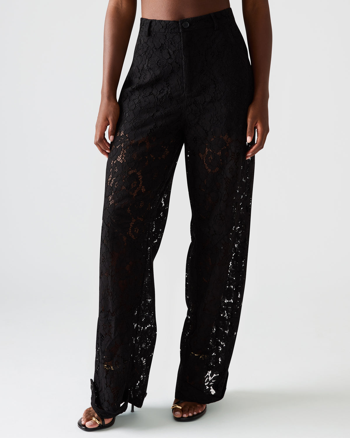 TRE Lace Black Mesh Barrel Low-Rise Women's Pant - Steve Madden