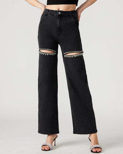 TAYLOR Jean Black Women's Cutout Jeans - Steve Madden