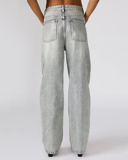 ZO Silver Straight-Leg Metallic Women's Jeans - Steve Madden