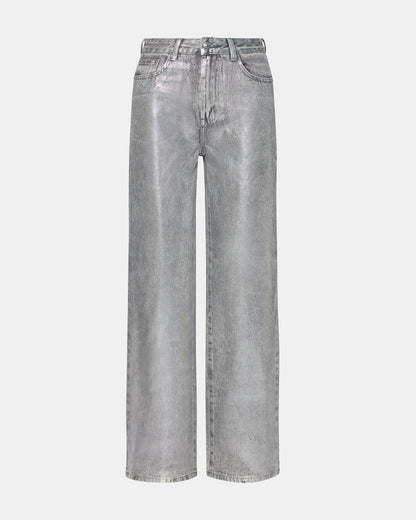 ZO Silver Straight-Leg Metallic Women's Jeans - Steve Madden