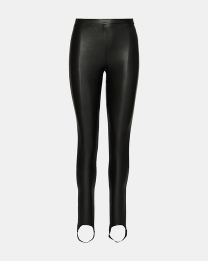 VEGAN LEATHER STIRRUP Black Faux Leather Women's Leggigns - Steve Madden