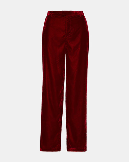 TONIA Red Velvet Wide-Leg Trouser Women's Pants - Steve Madden