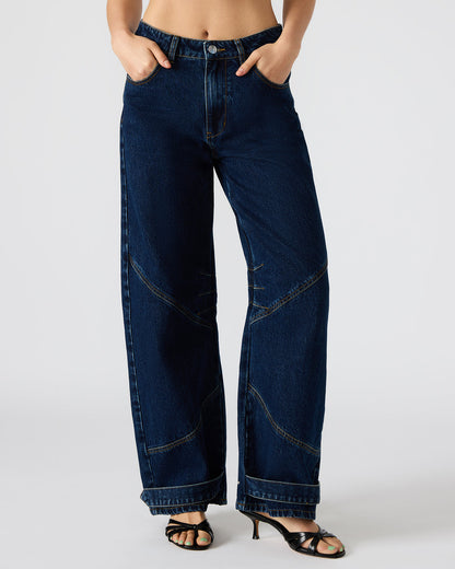 TRE Dark Denim Barrel Women's Jean - Steve Madden