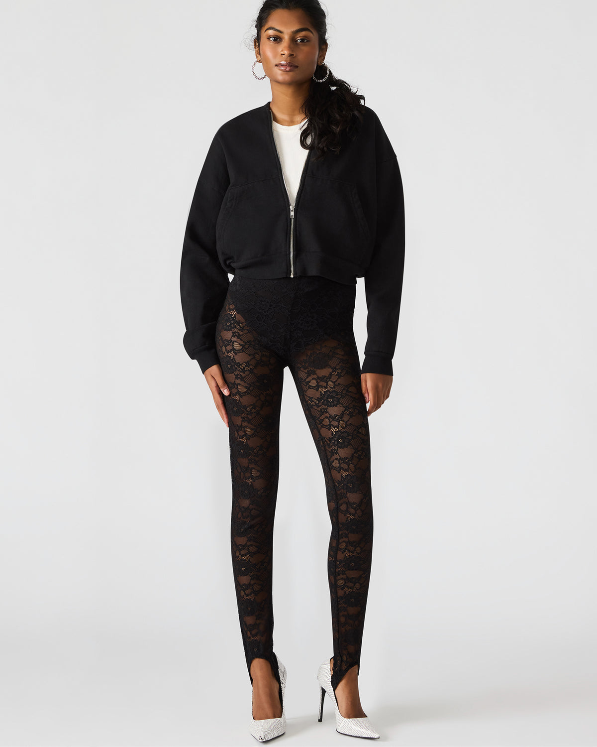 SANDRINE Black Lace Mesh Women's Pant - Steve Madden