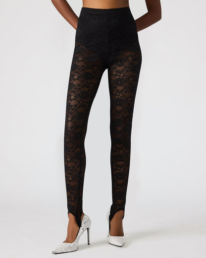 SANDRINE Black Lace Mesh Women's Pant - Steve Madden