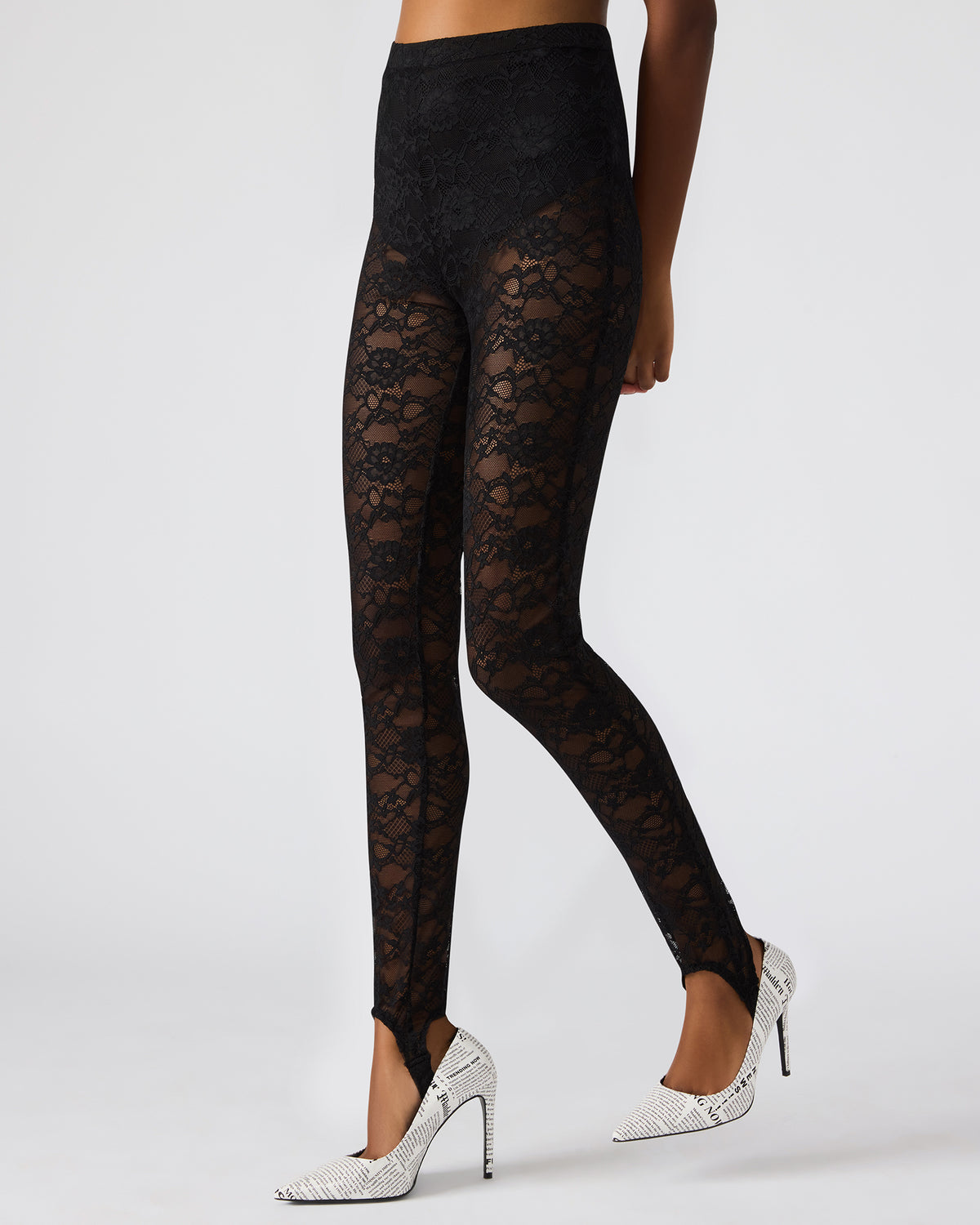 SANDRINE Black Lace Mesh Women's Pant - Steve Madden