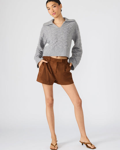 IMELDA Chicory Coffee Faux-Suede Trouser Women's Shorts - Steve Madden