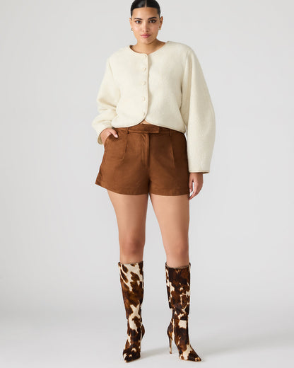 IMELDA Chicory Coffee Faux-Suede Trouser Women's Shorts - Steve Madden