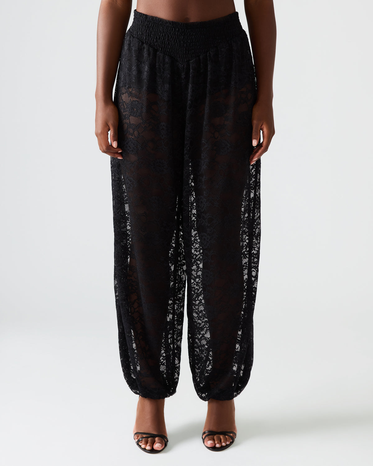 ALARA Black Lace Mesh Overlay Women's Pant - Steve Madden