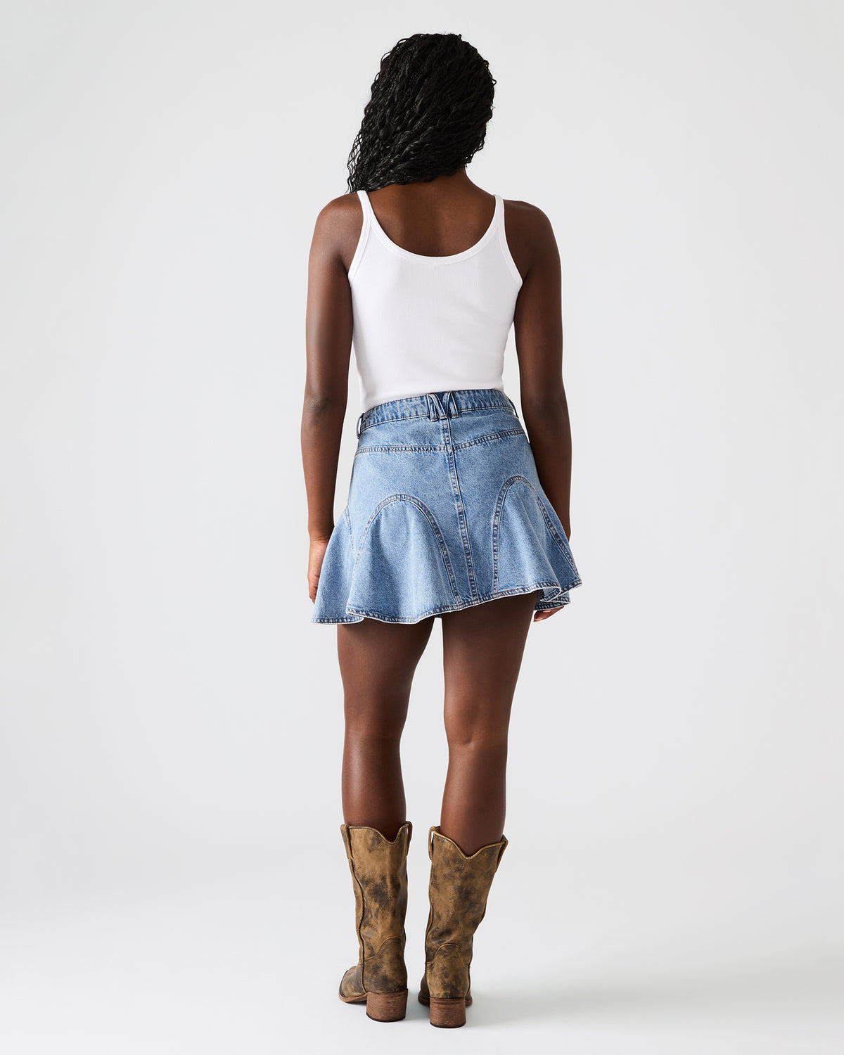 MELANY Forever Blue Denim Pleated Mini Women's Skirt - Steve Madden