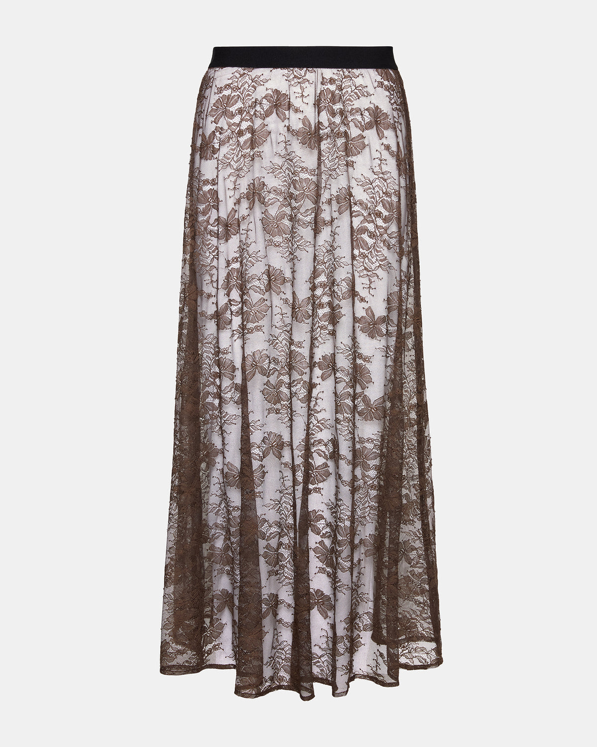 GISELA Dark Espresso Lace Mesh Maxi Women's Skirt - Steve Madden