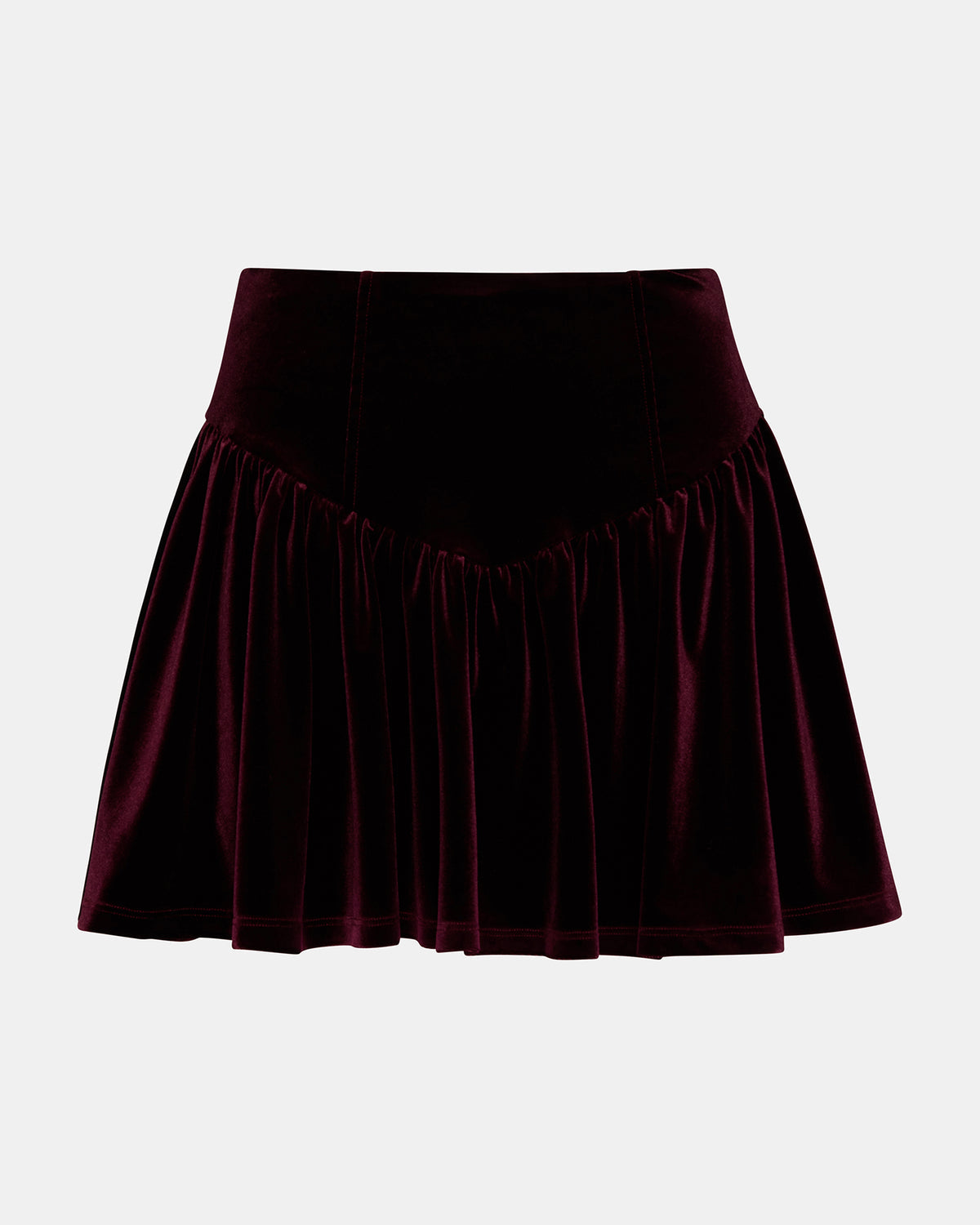 JAYLA Wine Flowy Velvet Women's Mini Skirt - Steve Madden
