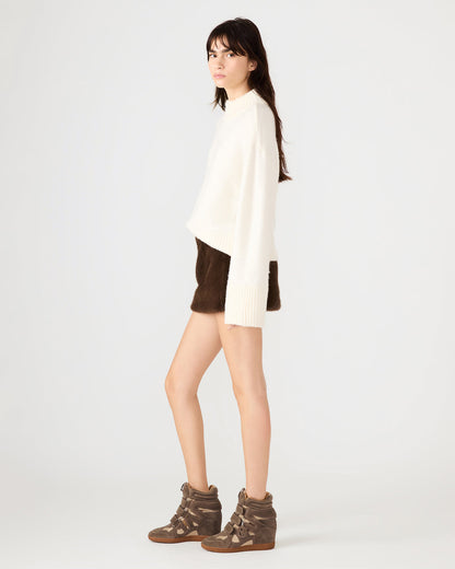 AVIVA Dark Espresso Faux Fur Mini Women's Skirt - Steve Madden