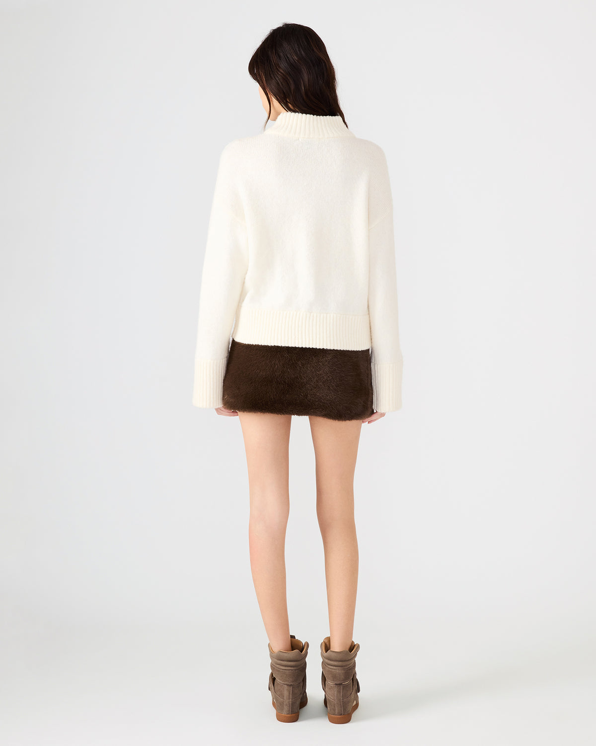AVIVA Dark Espresso Faux Fur Mini Women's Skirt - Steve Madden
