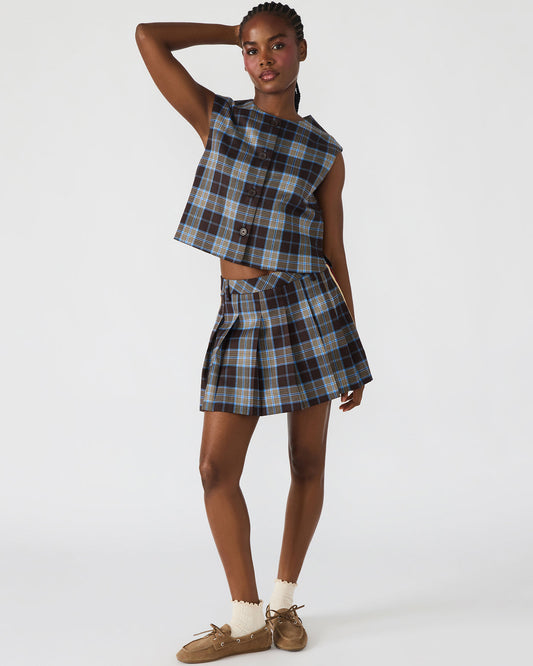MARGO Brown Plaid Pleated Women's Mini Skirt - Steve Madden