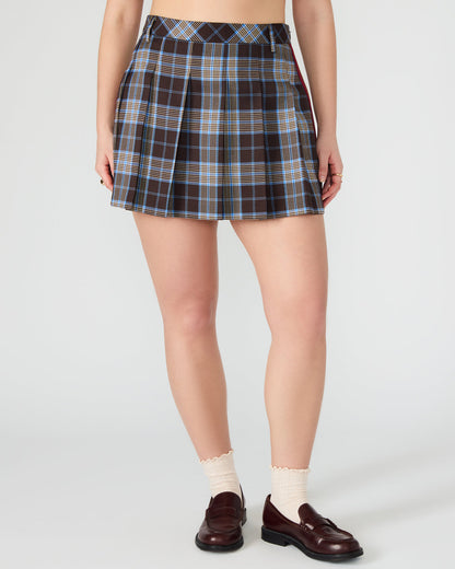MARGO Brown Plaid Pleated Women's Mini Skirt - Steve Madden