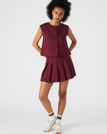 MARGO Wine Pleated Women's Mini Skirt - Steve Madden
