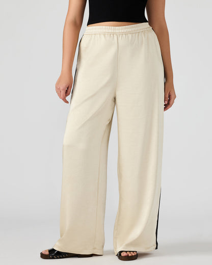 MOXIE Cream Pull-On Contrast Panel Straight Leg Women's Pant - Steve Madden