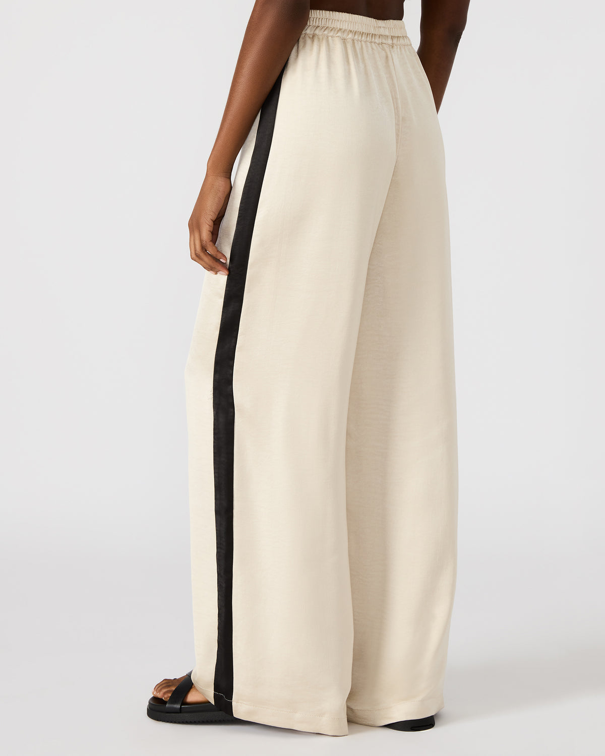 MOXIE Cream Pull-On Contrast Panel Straight Leg Women's Pant - Steve Madden