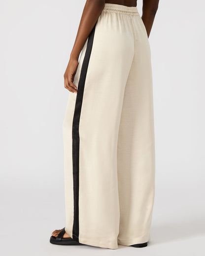 MOXIE Cream Pull-On Contrast Panel Straight Leg Women's Pant - Steve Madden