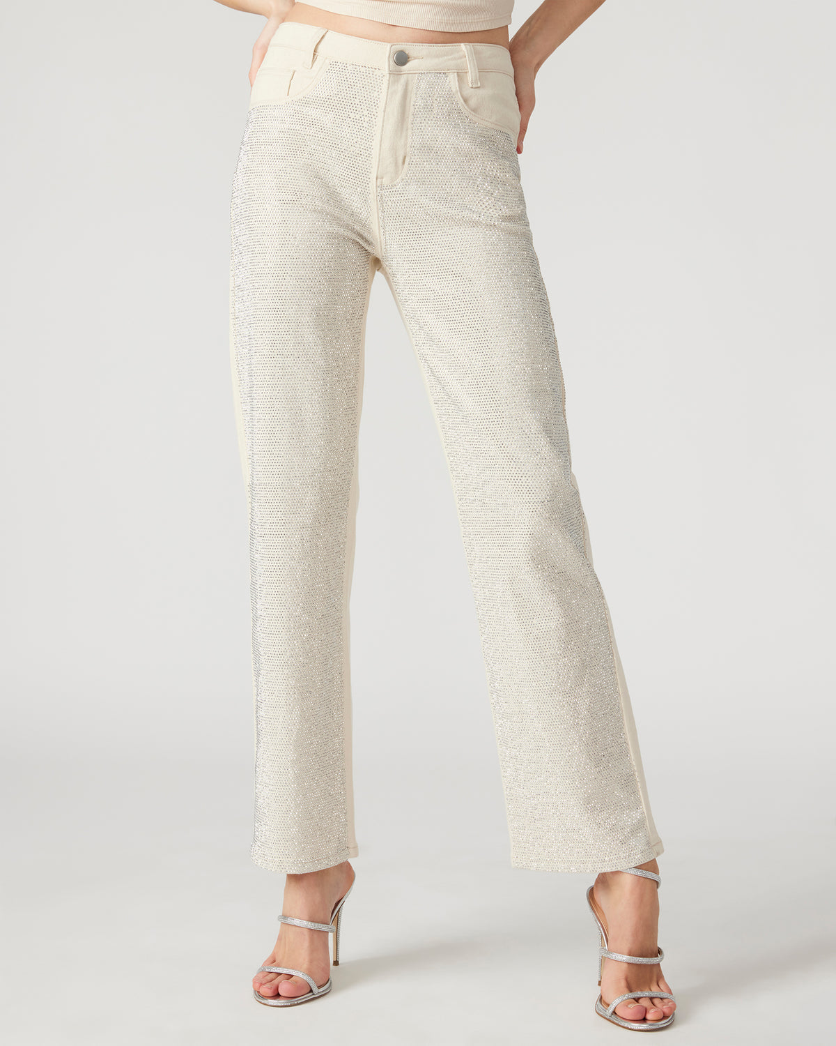 JESSE White Women's Rhinestone Studded Jeans - Steve Madden