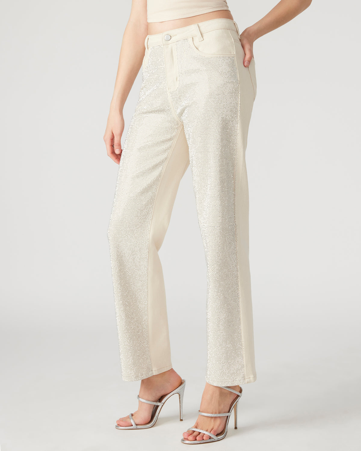 JESSE White Women's Rhinestone Studded Jeans - Steve Madden