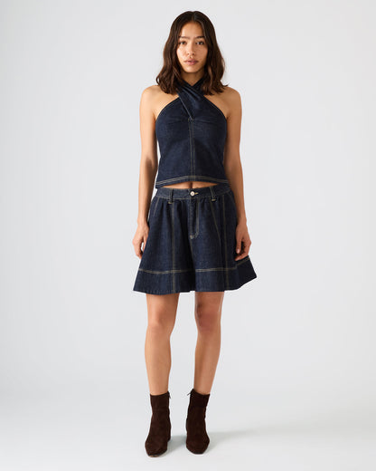 SLOAN Ink Denim Flowy Mini Women's Skirt - Steve Madden