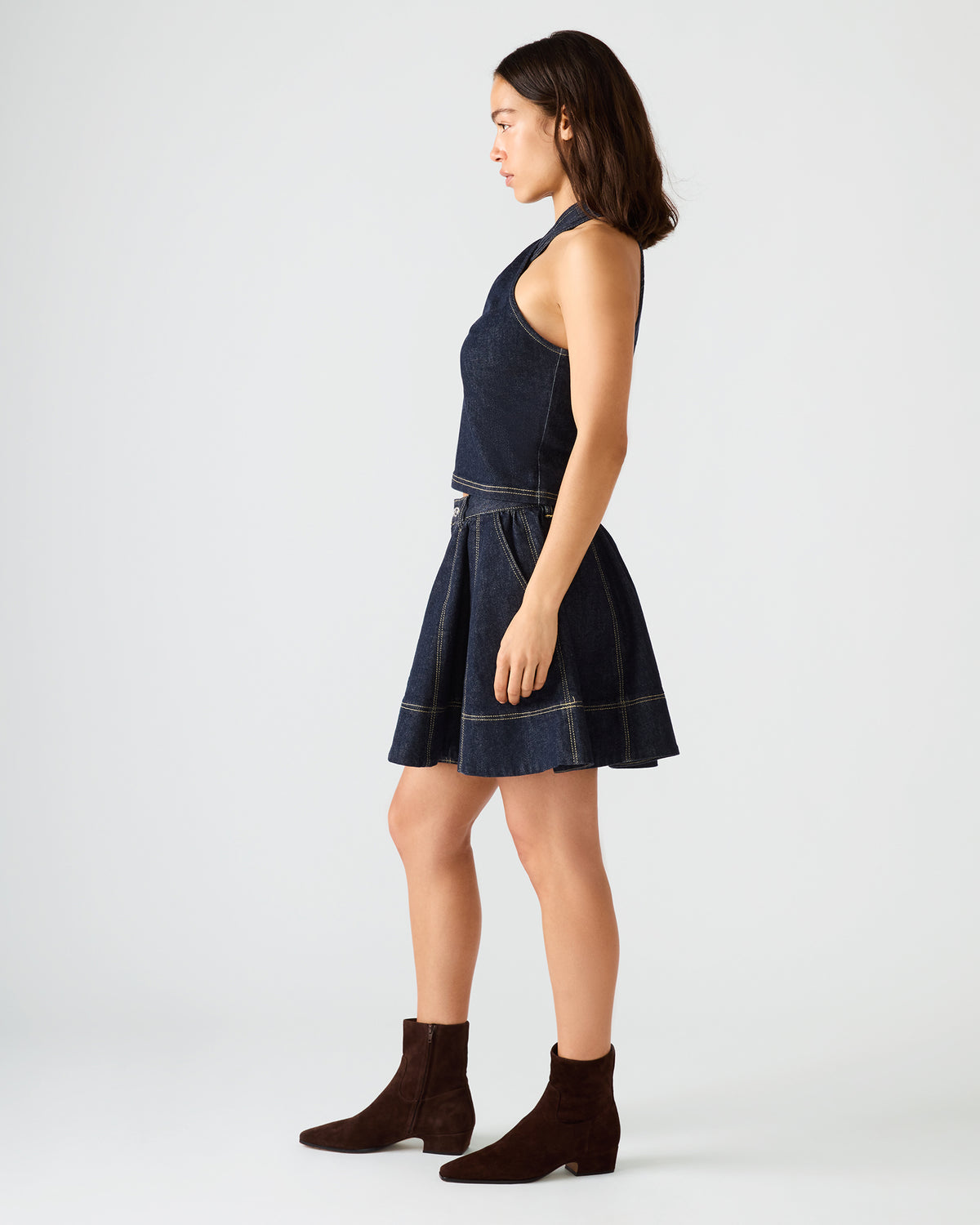 SLOAN Ink Denim Flowy Mini Women's Skirt - Steve Madden