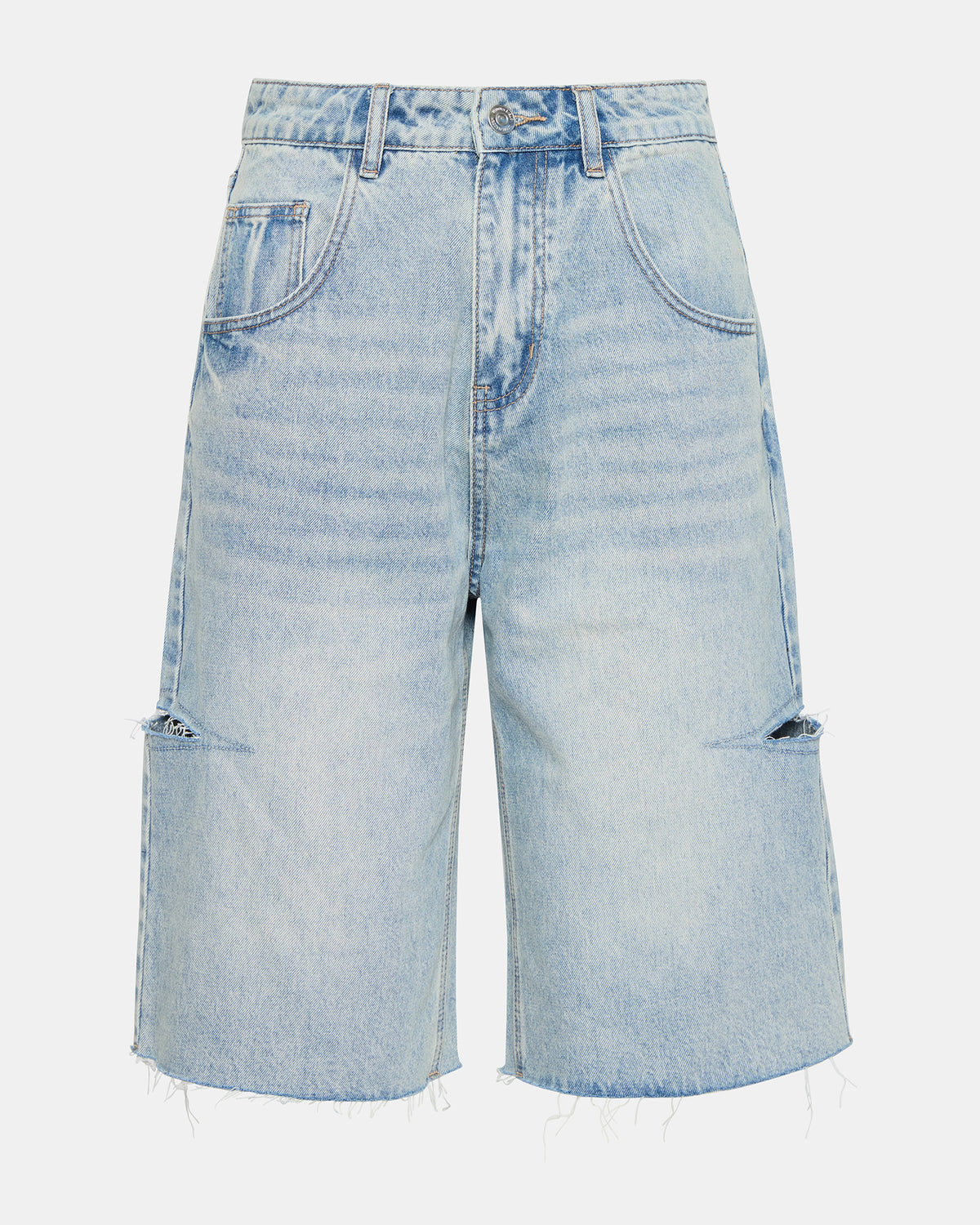 LANGE Denim Women's Side Slit Barrel Shorts - Steve Madden