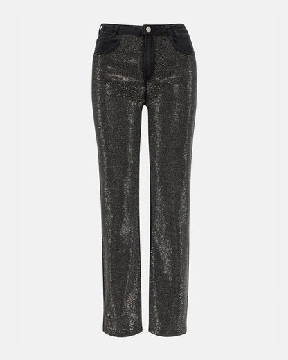 JESSE Black Women's Rhinestone Studded Jeans - Steve Madden