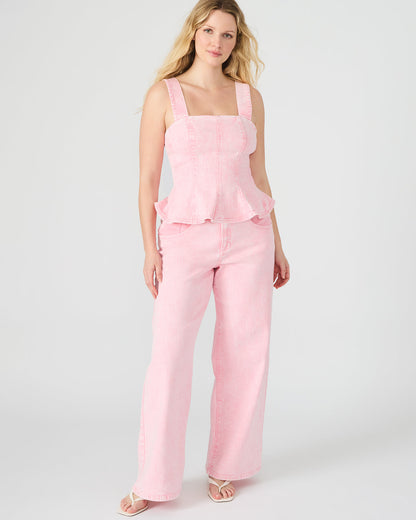 ROZ Pink Wide-Leg Washed Denim Women's Pant - Steve Madden