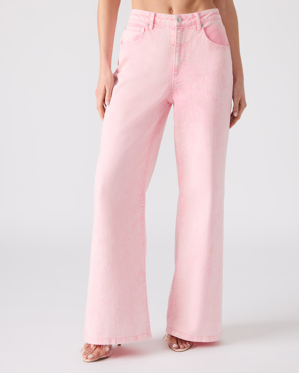 ROZ Pink Wide-Leg Washed Denim Women's Pant - Steve Madden